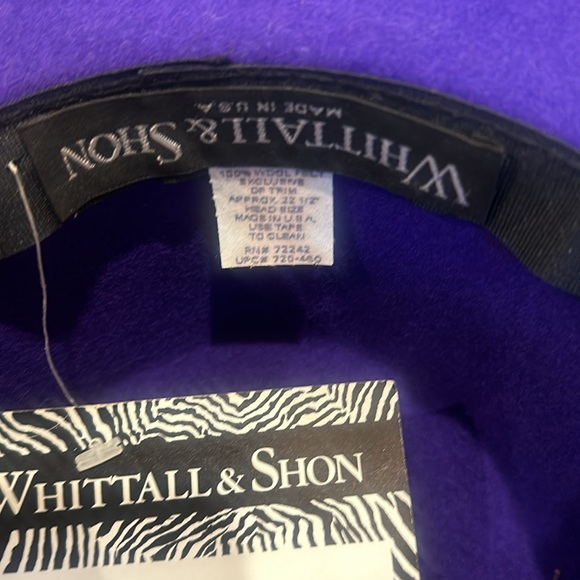 NEW Royal purple wool felt feather fabric hat by Whittall & Shon - Picture 6 of 6